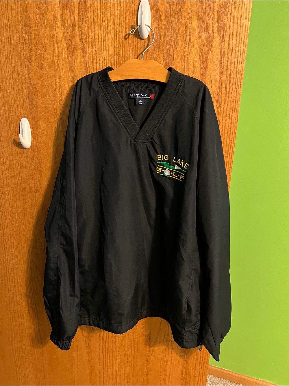 Sport-Tek Black Pullover V-Neck Golf Windshirt
